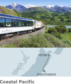 Tranz Coastal Zugverbindung Eisenbahn Picton Christchurch