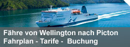 Interislander Faehre Neuseeland zwischen Wellington und Picton.