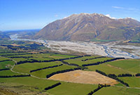 Rakaia Fluss in Neuseeland