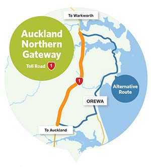 Northern Gateway Mautstrasse Neuseeland