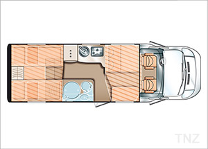 Grundriss Ranger 4 Bett Wohnmobil Neuseeland